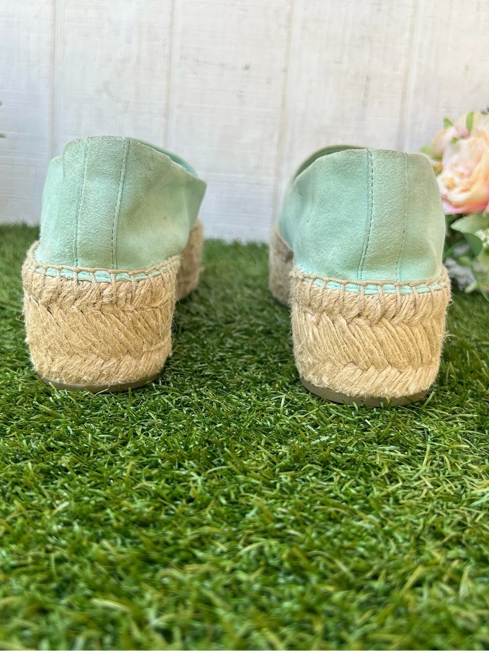 TORY BURCH Everly Platform Espadrille - Sea Bubble Suede size 7 new/no box
